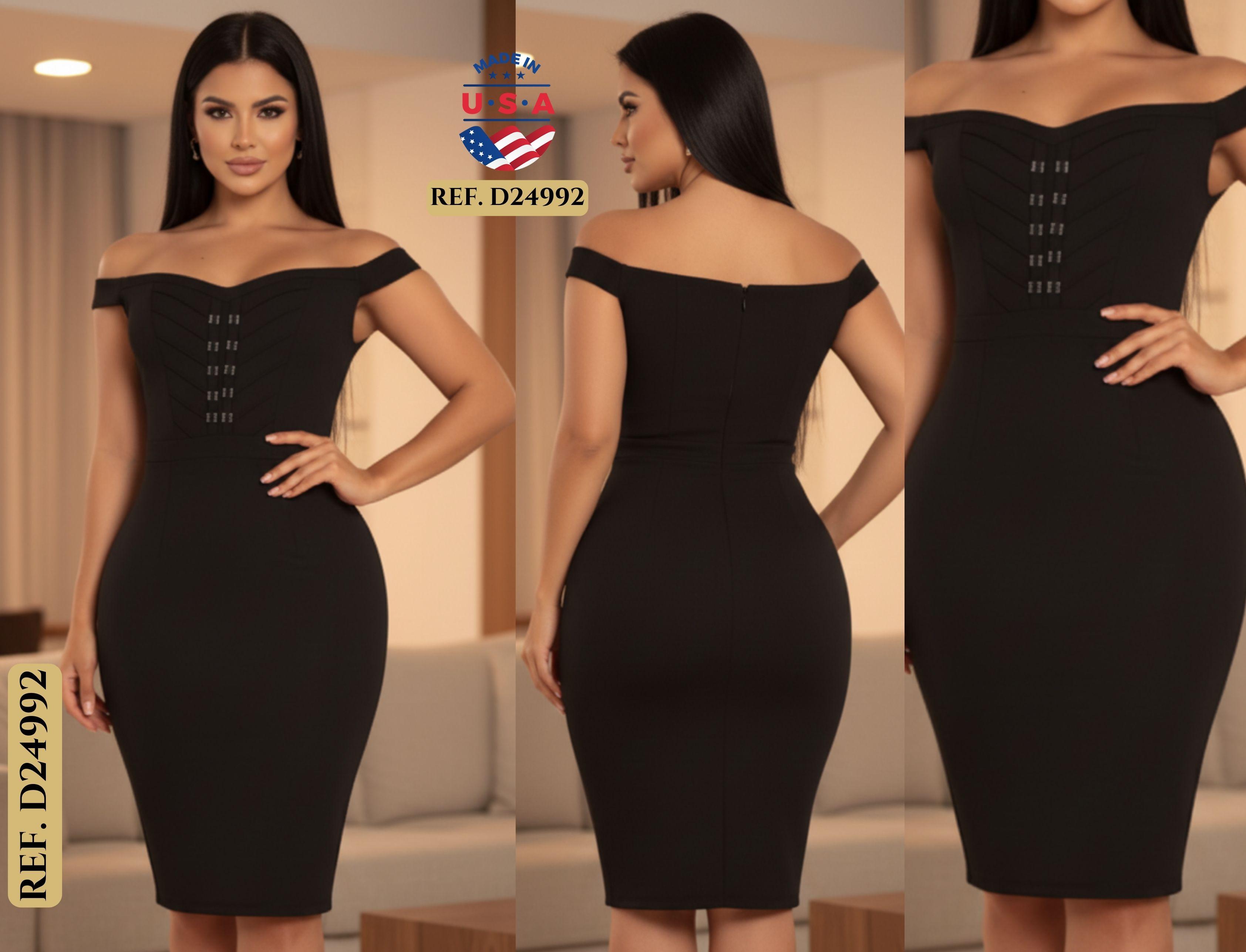 Comprar Vestido Corto Americano sin Mangas, Detalles en el Pecho