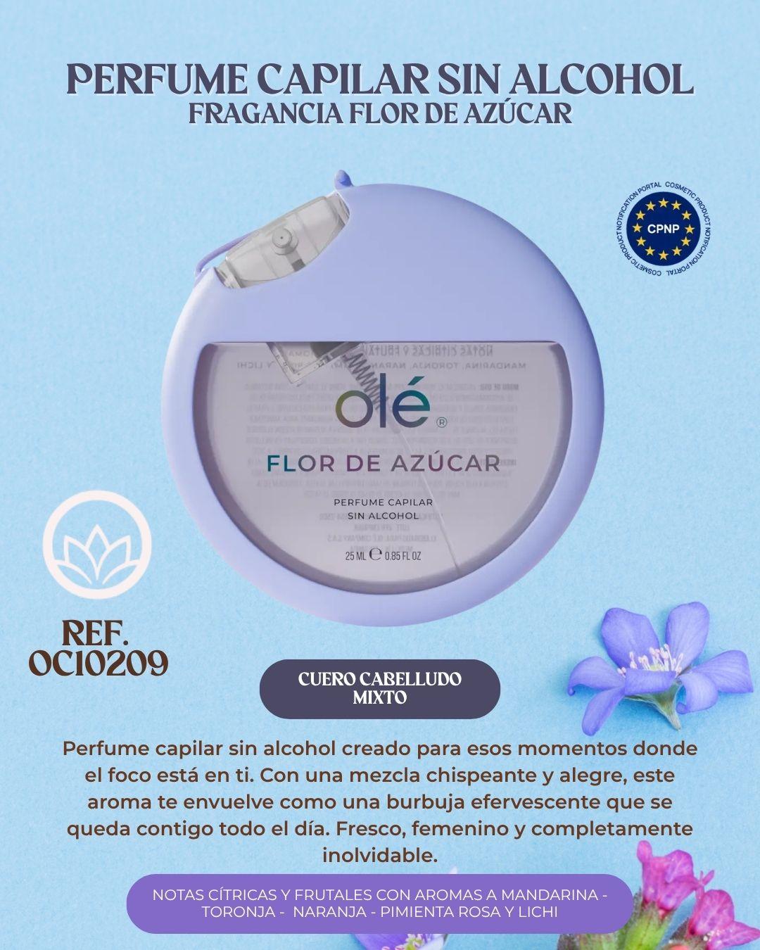 Perfume capilar sin alcohol Fragancia Flor de Azúcar