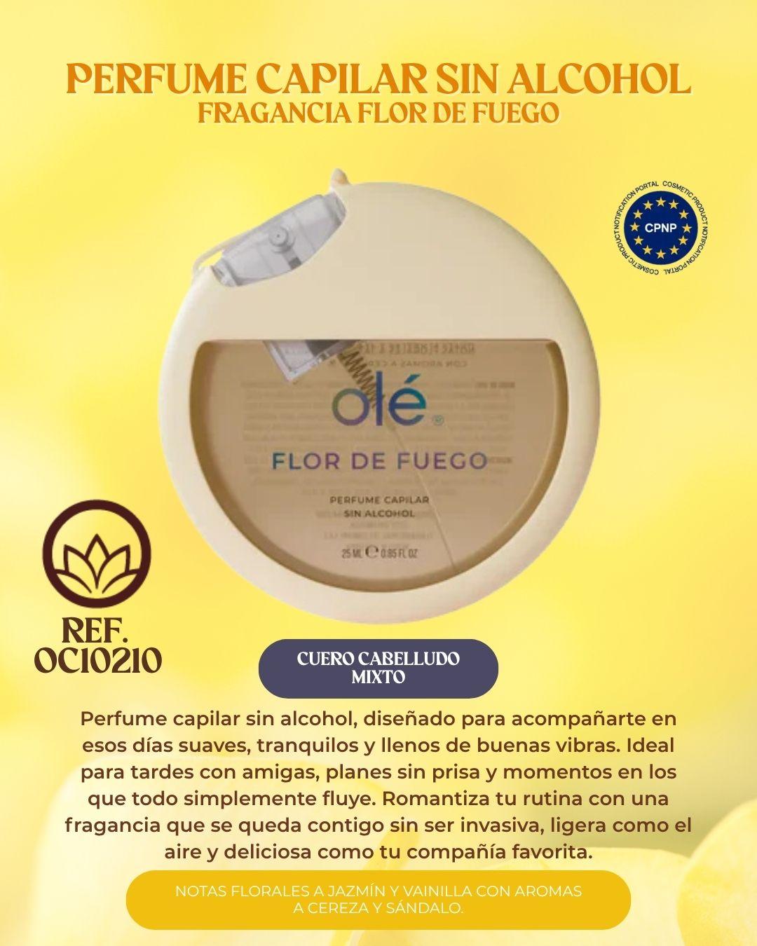 Perfume capilar sin alcohol Fragancia Flor de Fuego
